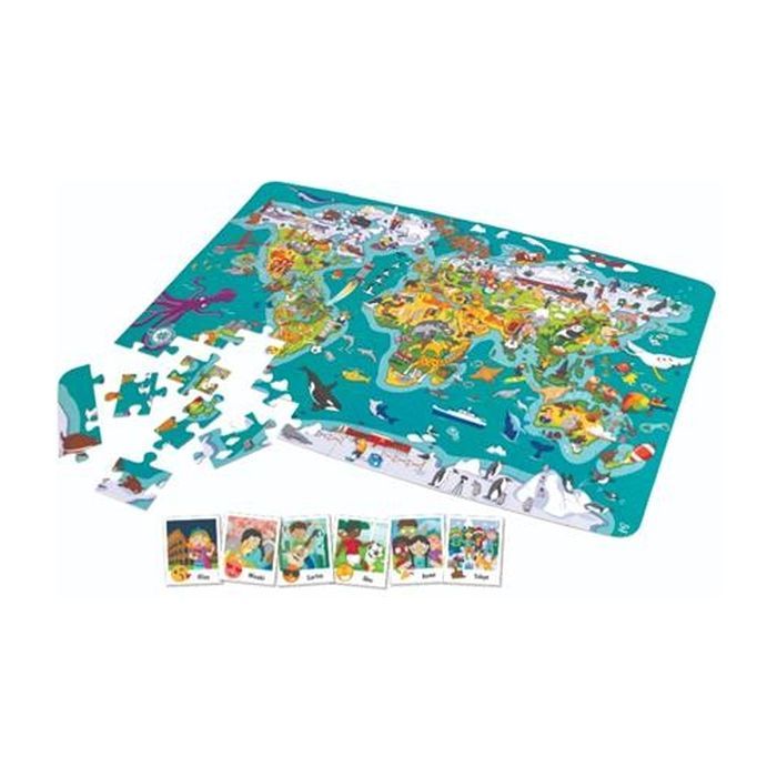 Пазл Hape гра Карта світу 105 елементів (E1626) зображення 3