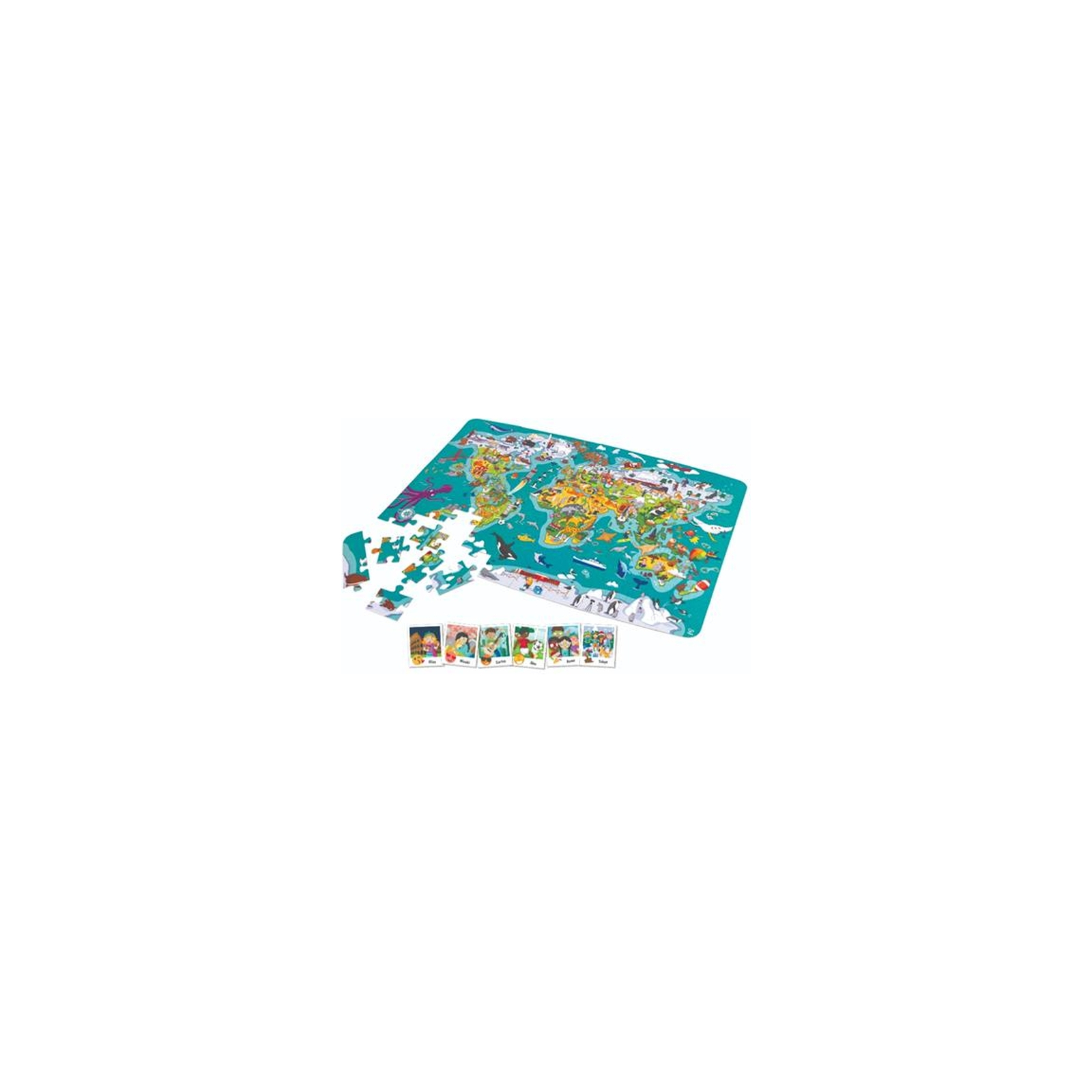 Пазл Hape гра Карта світу 105 елементів (E1626) зображення 3