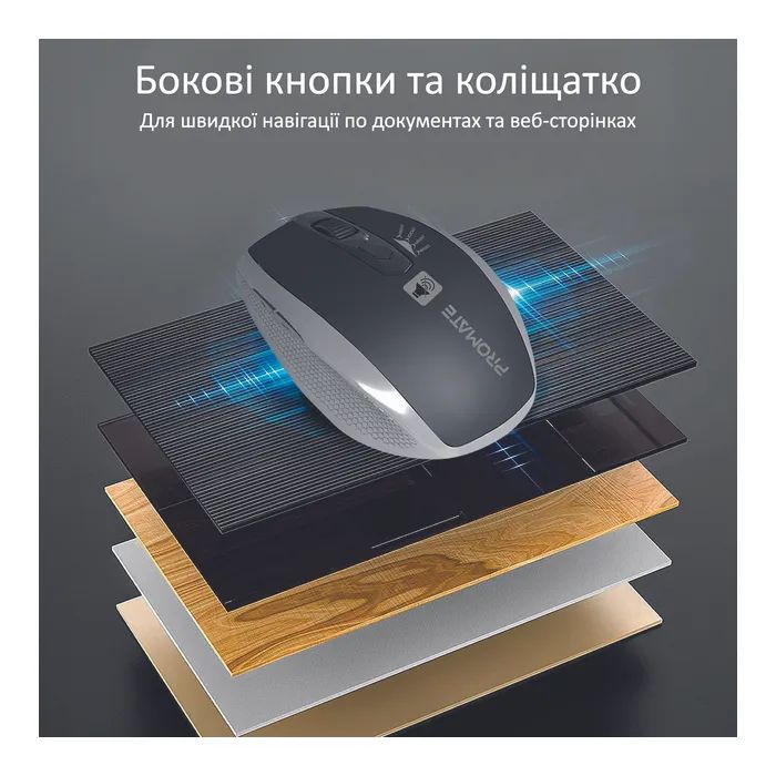 Мышка Promate Breeze Wireless Silver (breeze.silver) изображение 5