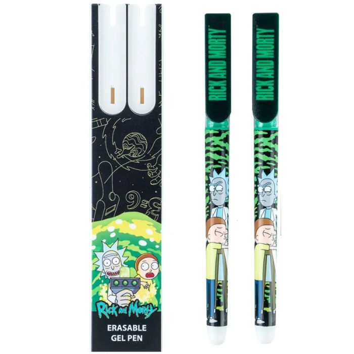 Ручка гелевая Kite пиши-стирай Rick and Morty синяя, 2 шт в пенале (RM24-069) изображение 2