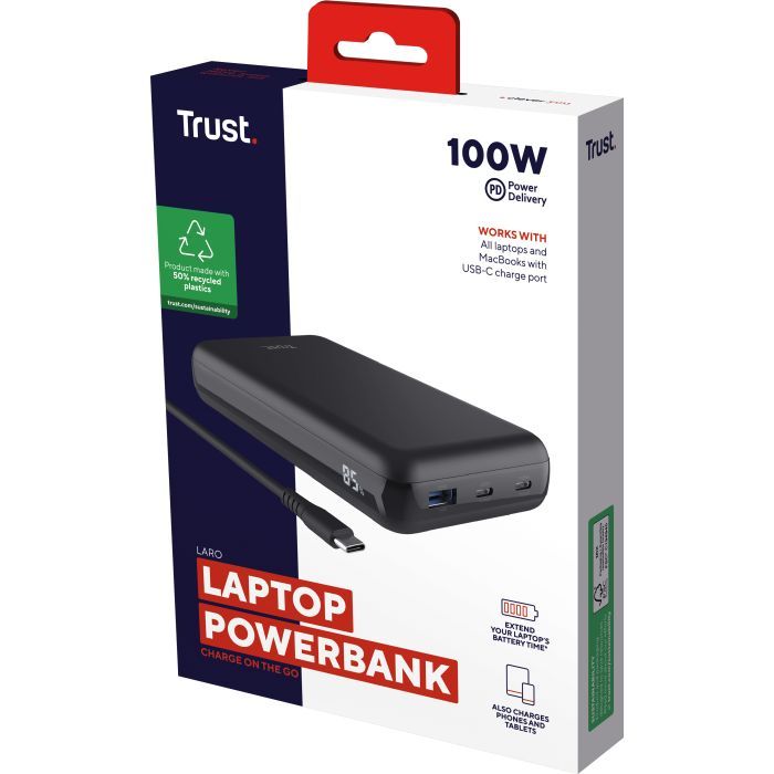 Батарея універсальна Trust 20000mAh Laro 100W PD/3.0 QC/3.0 (25240_TRUST) зображення 9