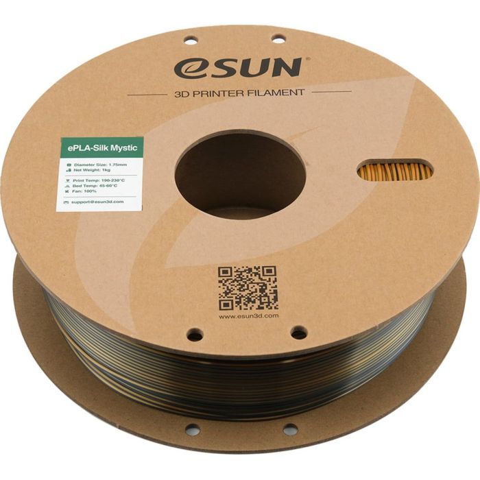 Пластик для 3D-принтера eSUN ePLA-Silk Mystic 1кг, 1.75мм, gold-green-black (ePLA-SilkMystic-P175GGB1) зображення 2
