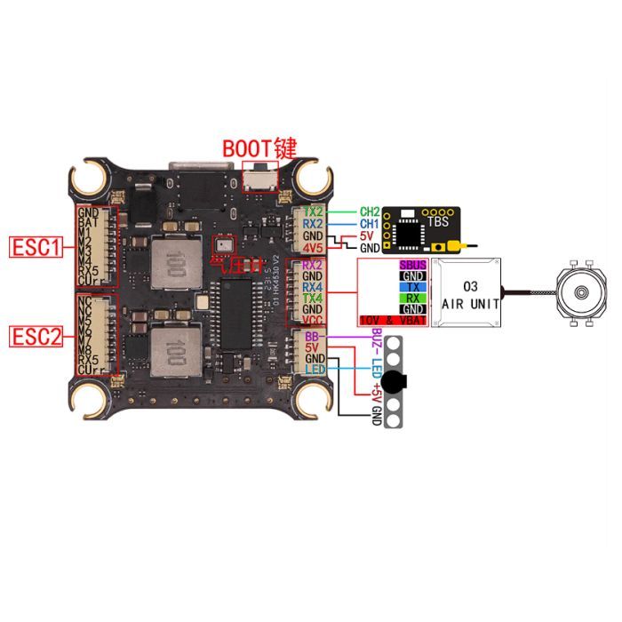 Полетный стек HAKRC F405 + 50A V2 (розпаяний) упаковка 100шт. (FCESC50BOX) изображение 7