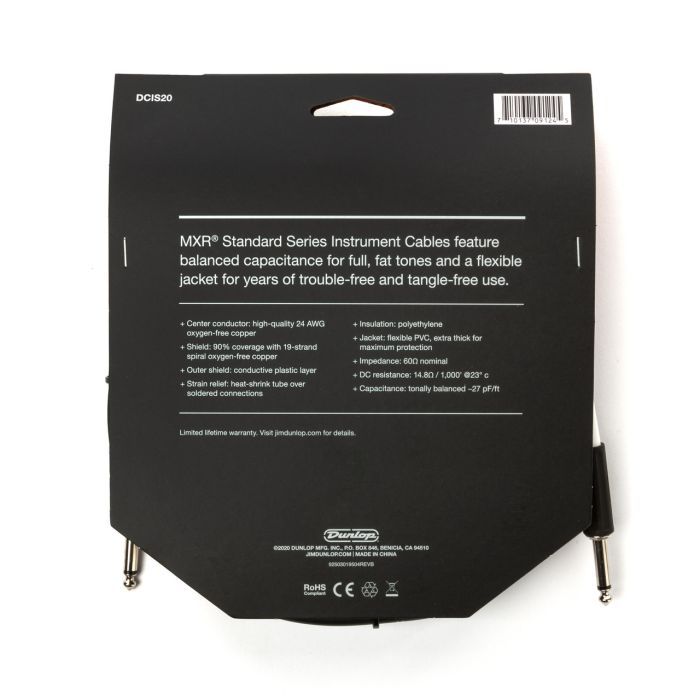 Инструментальный кабель MXR Standard Instrument Cable 6m (DCIS20) изображение 6