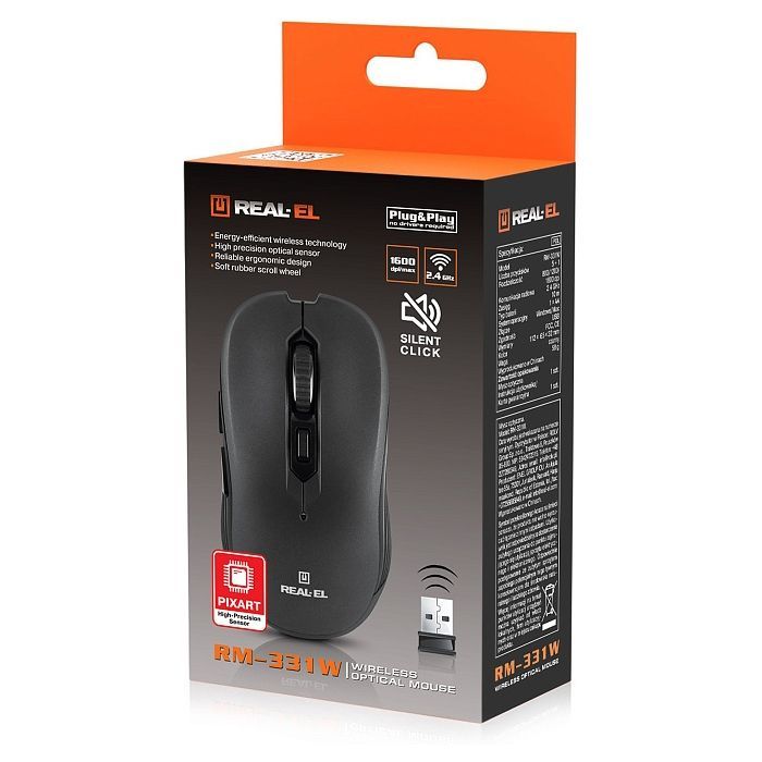 Мышка REAL-EL RM-331W Wireless Black (EL123200044) изображение 11