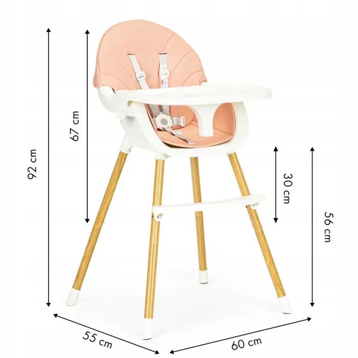 Стілець для годування Ecotoys 2 в 1 SMART Pink (HA-004 PINK) зображення 7
