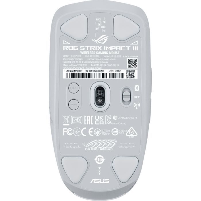Мышка ASUS ROG Strix Impact III Wireless/Bluetooth White (90MP03D0-BMUA10) изображение 7