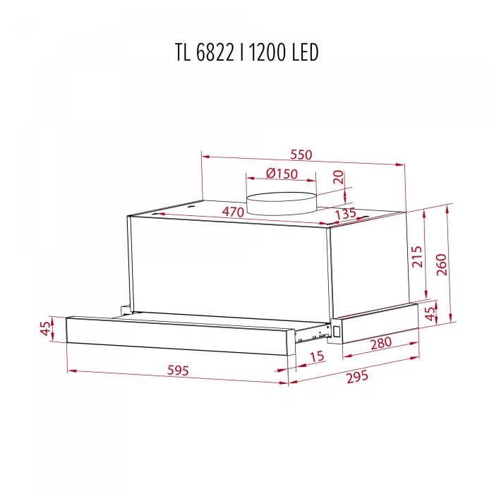 Вытяжка кухонная Perfelli TL 6822 WH 1200 LED изображение 12