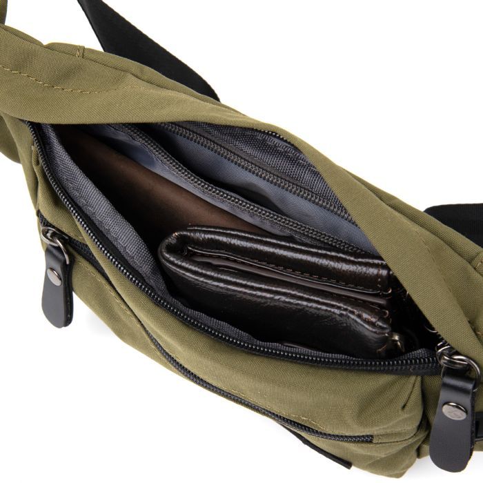 Сумка Vintage Бананка нейлон Зеленая (20636) изображение 5