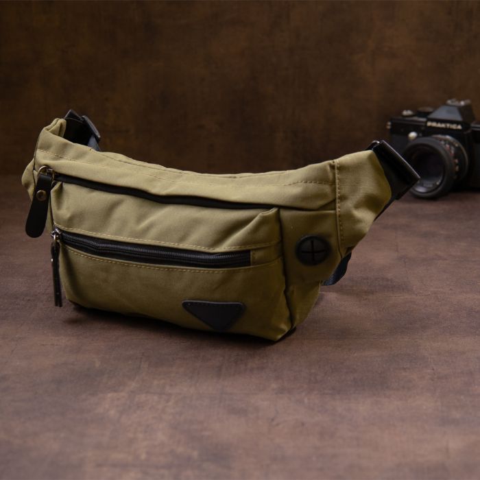 Сумка Vintage Бананка нейлон Зеленая (20636) изображение 8