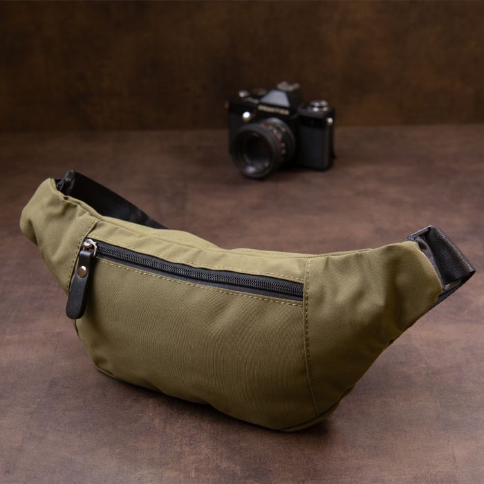 Сумка Vintage Бананка нейлон Зеленая (20636) изображение 9