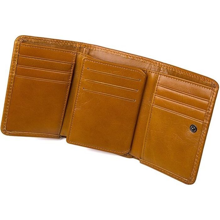 Кошелек Vintage Кожаный Рыжий (14597) изображение 8