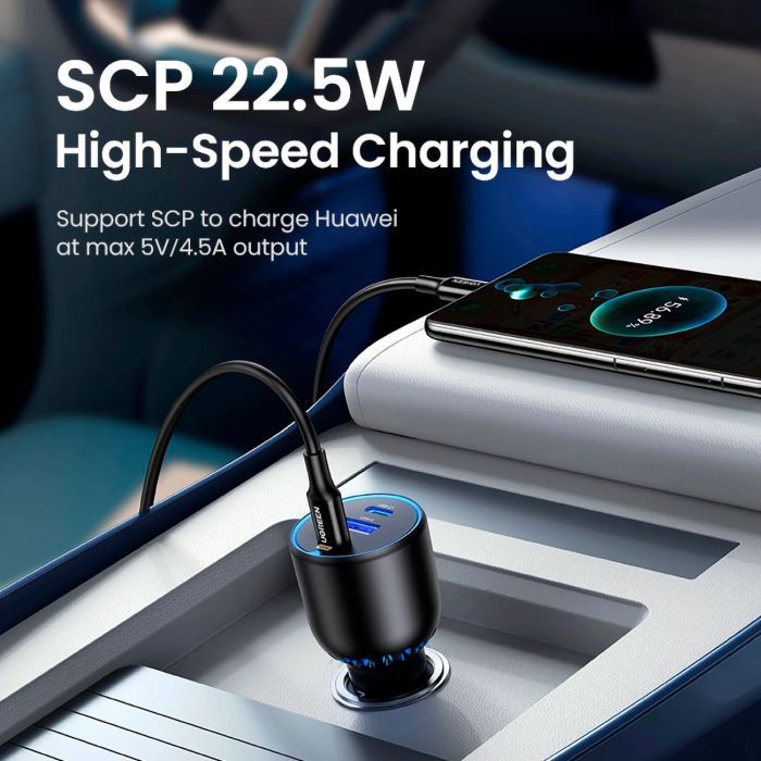 Зарядное устройство Ugreen 3xUSB 130W (2xUSB-C+USB-A) QC 3.0 black (CD293) (90413) изображение 6