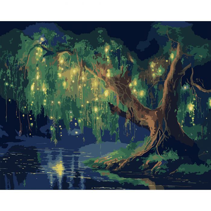 Картина по номерам Santi Таємниче дерево, 40*50 см, LED підсвітка (955076)