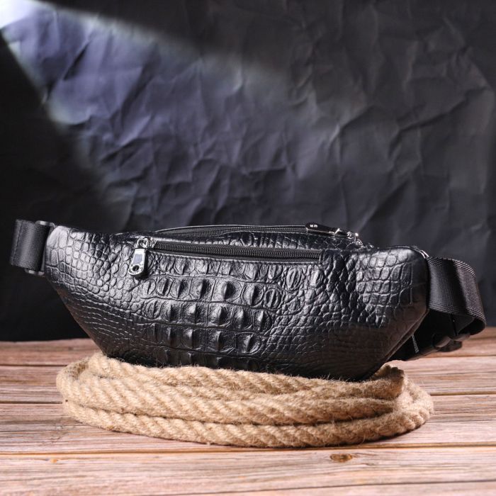 Сумка Vintage Из натуральной кожи Черная (21297) изображение 9