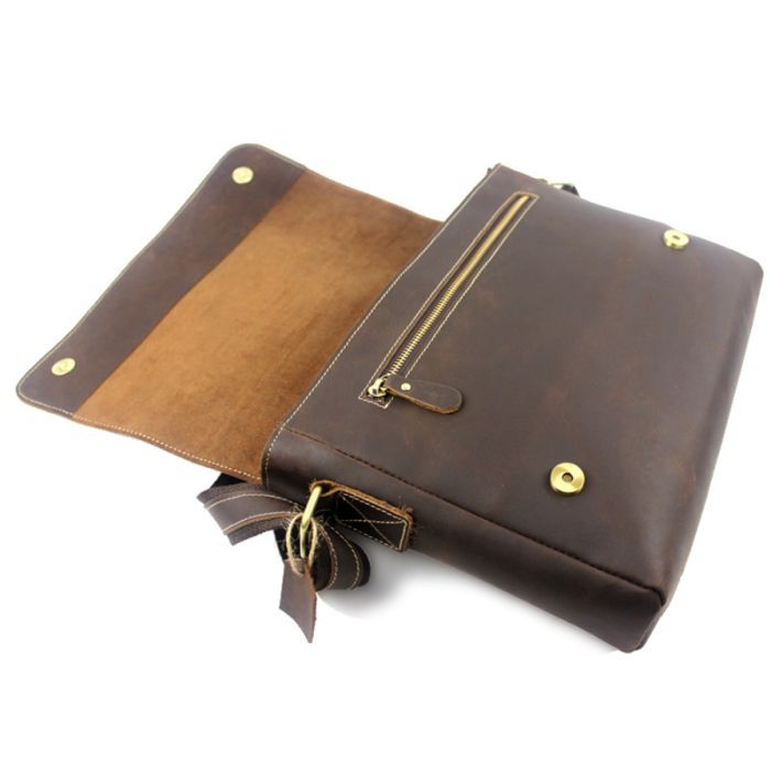 Сумка Vintage На плечо Коричневая (20007) изображение 9