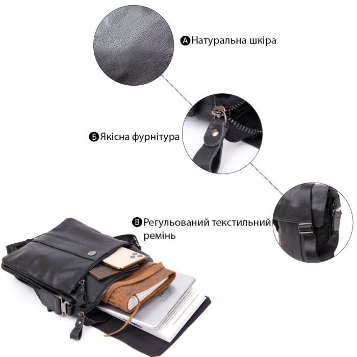 Сумка Vintage Черная (20442) изображение 4