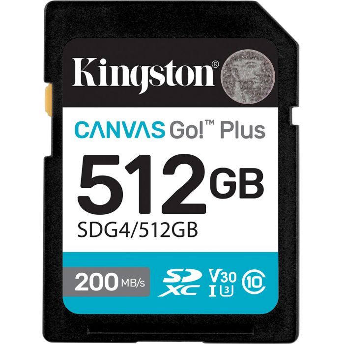 Карта памяти Kingston 512GB SDXC сlass 10 UHS-I U3 V30 Canvas Go Plus G4 (SDG4/512GB)