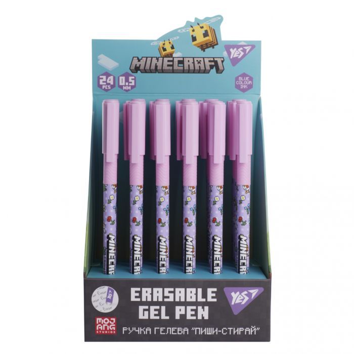 Ручка гелевая Yes пиши-стирай Minecraft.Spring 0,5 мм, синяя (420468) изображение 3