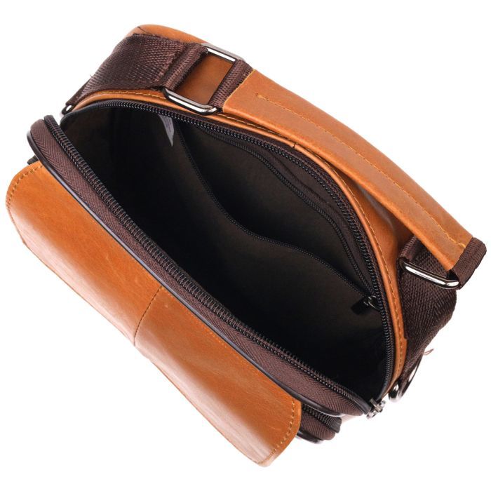 Сумка Vintage Мужская с ручкой кожаная Рыжая (21273) изображение 6