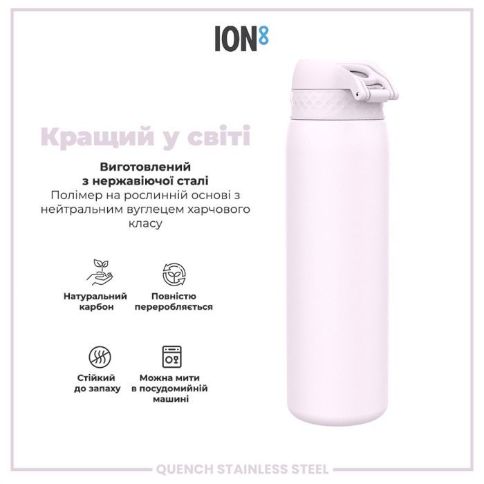 Пляшка для води ION8 OneTouch Stainless Steel 1200 мл Grey (I8SS1000GRY) зображення 6