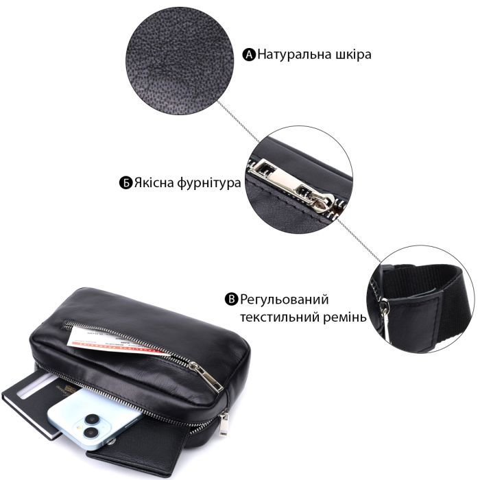 Сумка Shvigel Из натуральной кожи Черная (22825) изображение 4