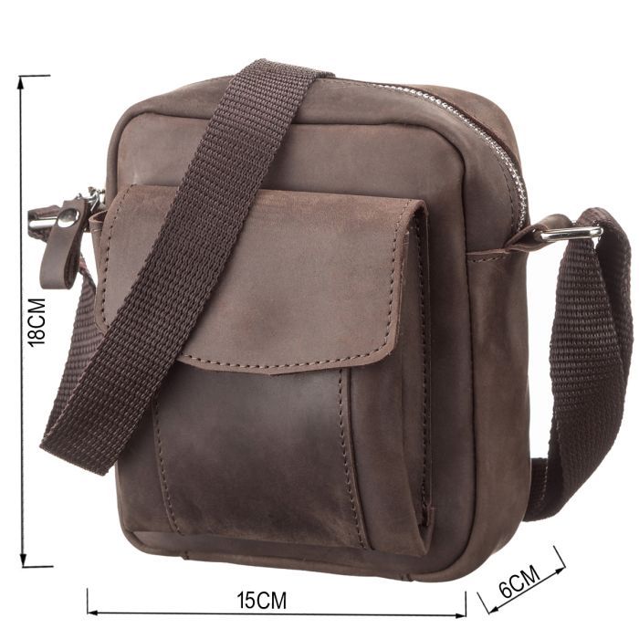 Сумка Shvigel З вінтажної шкіри Коричнева (11077) зображення 3