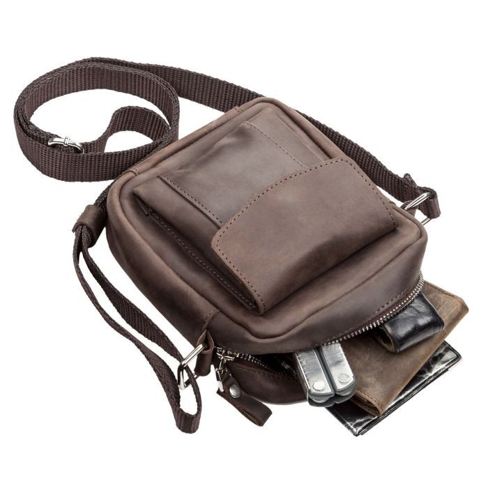 Сумка Shvigel З вінтажної шкіри Коричнева (11077) зображення 5