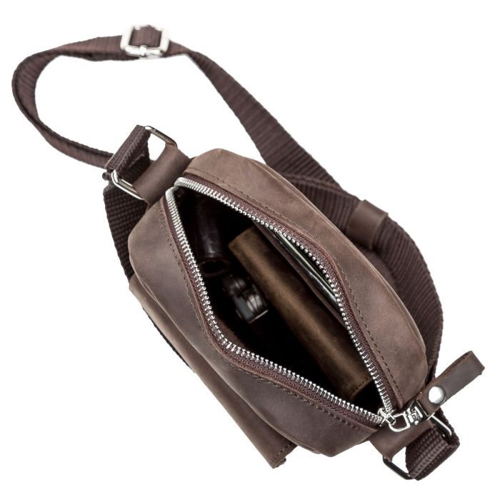 Сумка Shvigel З вінтажної шкіри Коричнева (11077) зображення 7