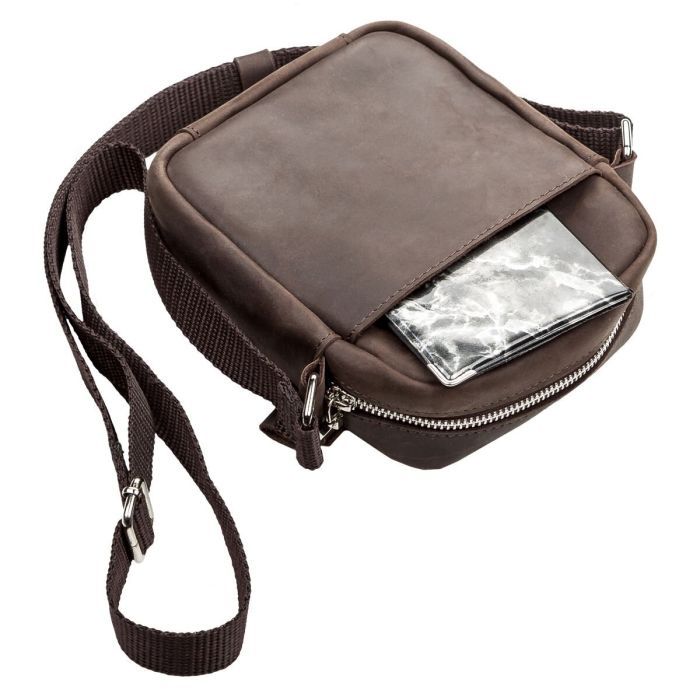 Сумка Shvigel З вінтажної шкіри Коричнева (11077) зображення 8