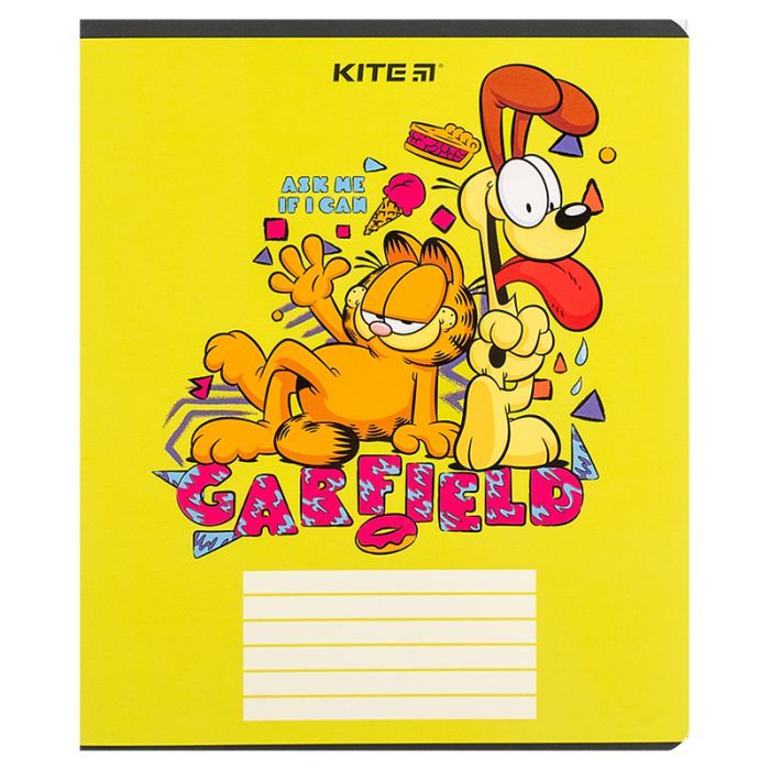 Зошит Kite Garfield, 18 аркушів, клітинка (GF24-236) зображення 3