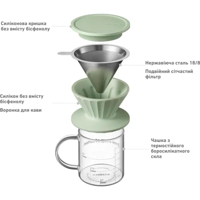 Заварник Buydeem для кави CD1024 Cozy Greenish (CD1024-CG) изображение 6
