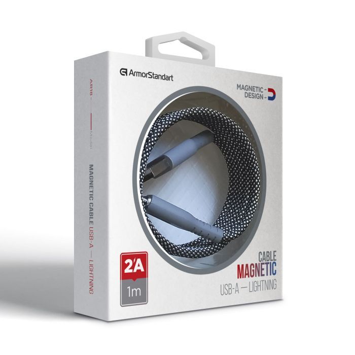Дата кабель USB 2.0 AM to Lightning 1.0m Magnetic 2A black Armorstandart (ARM75508) изображение 5