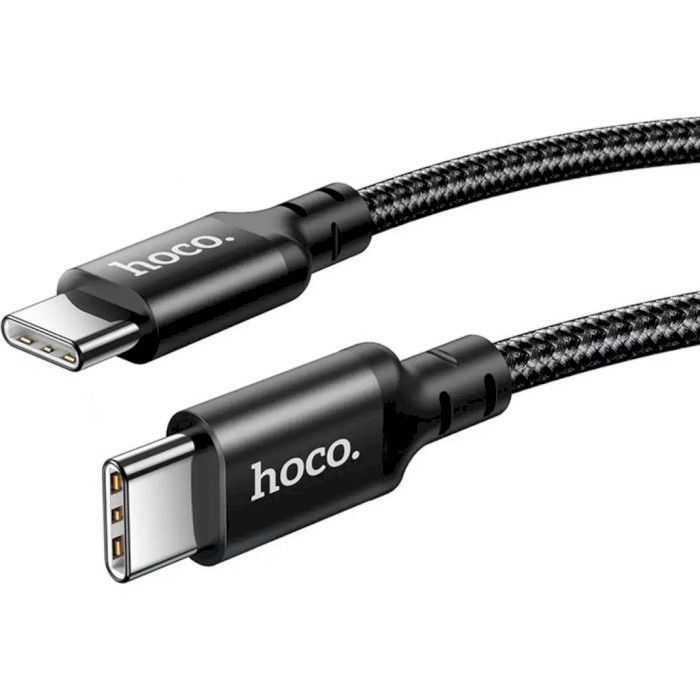Дата кабель USB-C to USB-C 1.0m 60W nylon X14 black HOCO (6931474752215) зображення 3