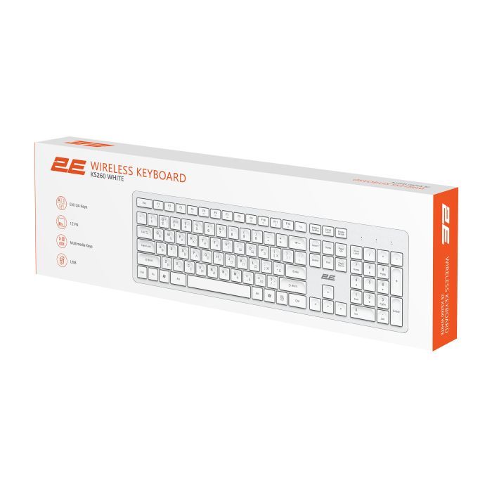 Клавиатура 2E KS260 106key Wireless UA White (2E-KS260WWH_UA) изображение 9