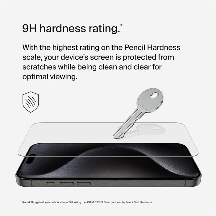 Стекло защитное Belkin iPhone 15 Pro Max TemperedGlass (OVA138ZZ) изображение 2