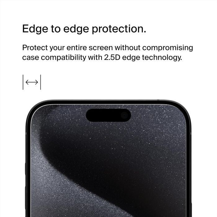 Стекло защитное Belkin iPhone 15 Pro Max TemperedGlass (OVA138ZZ) изображение 5