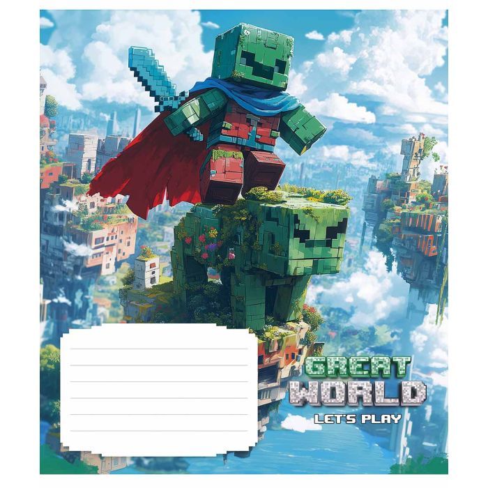 Тетрадь Школярик Great world 12 листов косая линия (012-3533C)