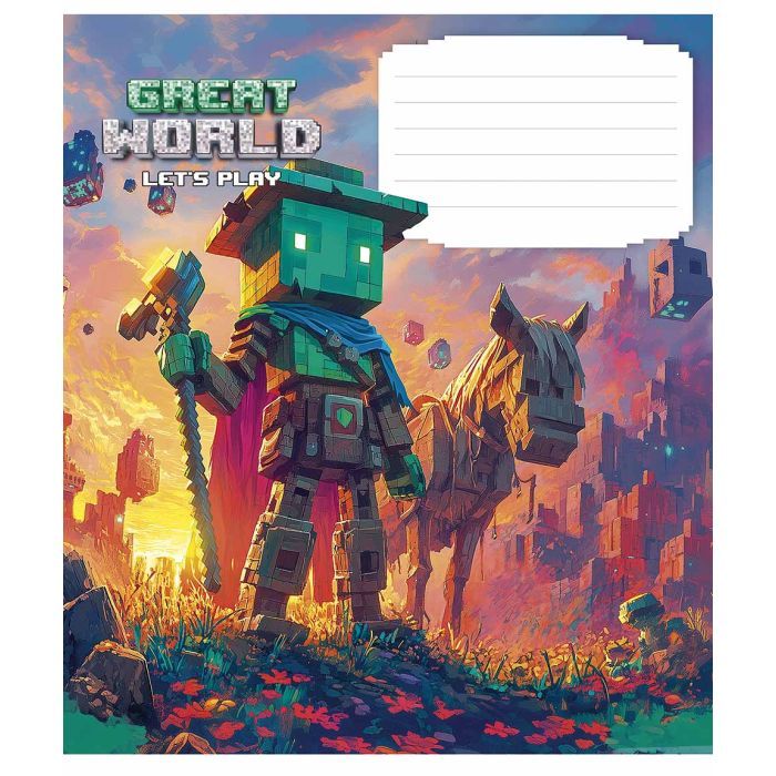 Тетрадь Школярик Great world 12 листов косая линия (012-3533C) изображение 2