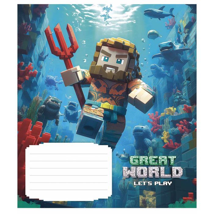 Тетрадь Школярик Great world 12 листов косая линия (012-3533C) изображение 5