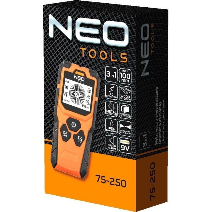 Детектор будівельний Neo Tools від 20 до 100мм, IP54, чохол, 0.164кг (75-250) зображення 6