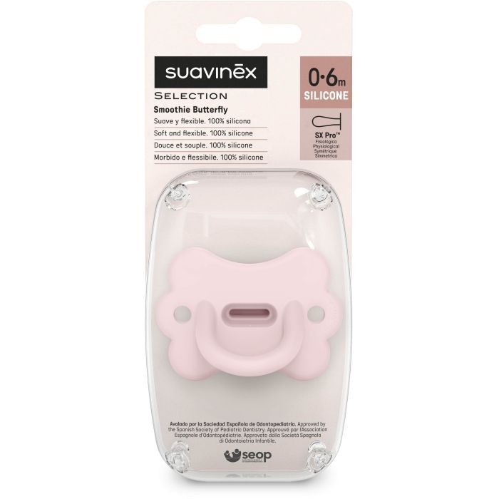 Пустышка Suavinex Colour Essence фізіологічна у формі метелика, 0-6 місяців, блакитна (308912) изображение 3