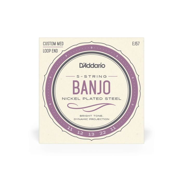 Струны для гитары D'Addario Banjo Nickel Plated Steel Custom Medium (11-22) (EJ57)