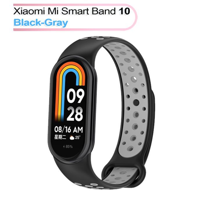 Ремінець до фітнес браслета BeCover Vents Style для Xiaomi Mi Smart Band 10 Black-Green (713629)