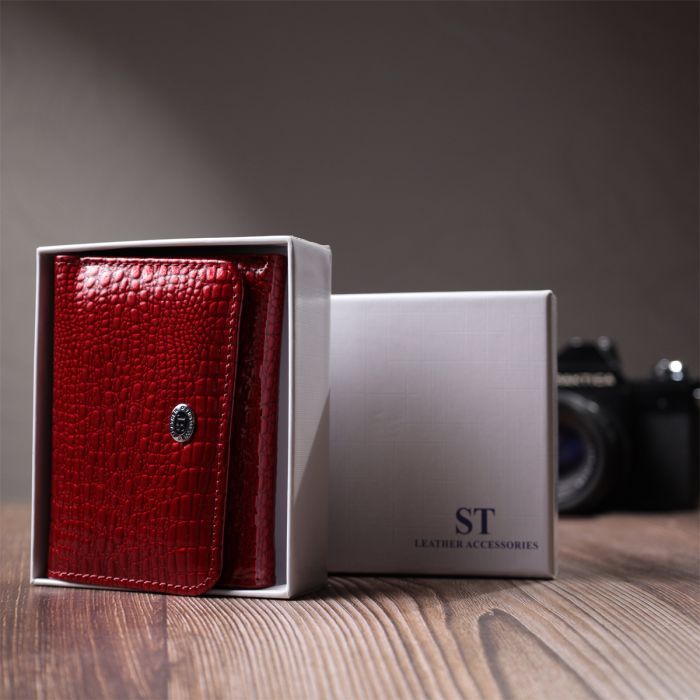 Гаманець ST Leather З натуральної шкіри Червоний (22731) зображення 12