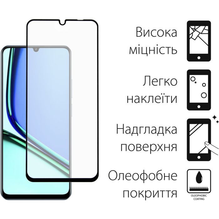 Скло захисне Dengos Full Glue Realme Note 60 Black (TGFG-400) зображення 2