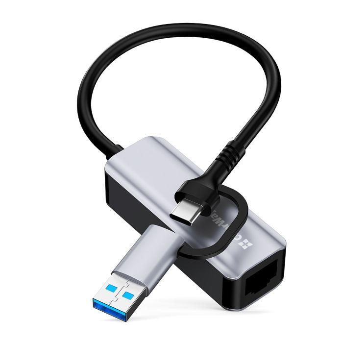 Адаптер USB-C + USB A to RJ45 Ethernet 1000Mbps ColorWay (CW-AD-CRG) зображення 2