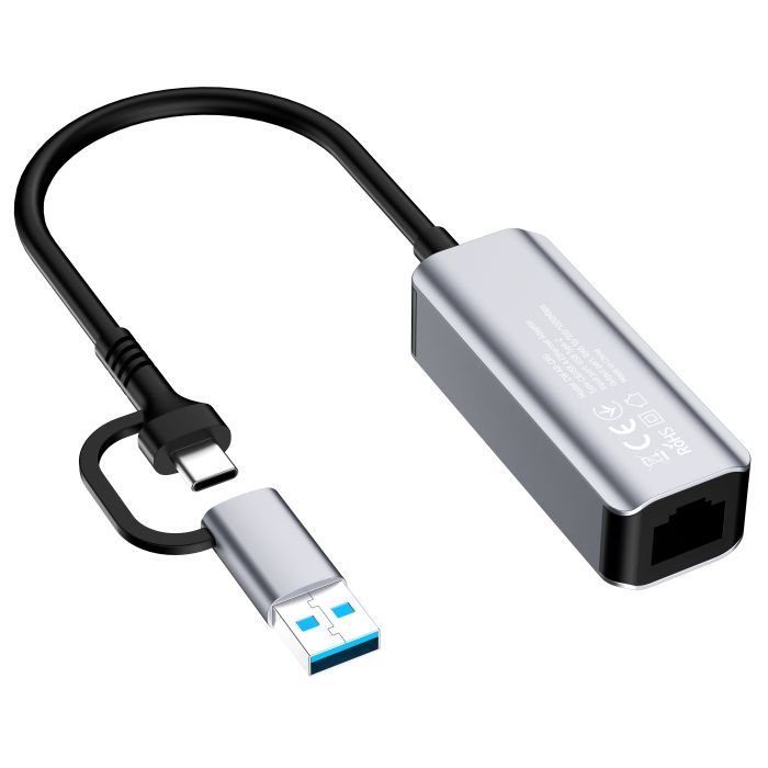 Адаптер USB-C + USB A to RJ45 Ethernet 1000Mbps ColorWay (CW-AD-CRG) зображення 4