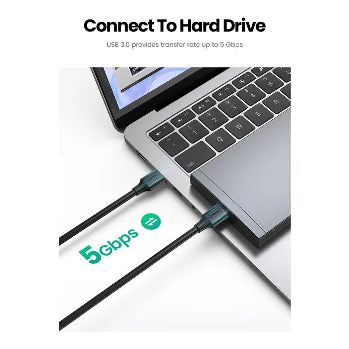 Дата кабель USB 3.0 AM/AM 2.0m US128 black Ugreen (10371) изображение 4