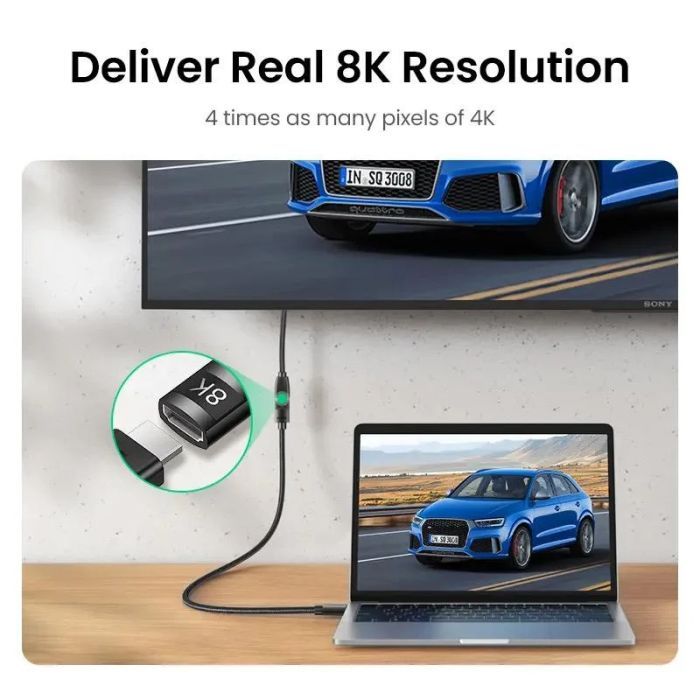 Кабель мультимедийный HDMI M to HDMI F 1.0m 8K HD151 black UGREEN (40447) изображение 4